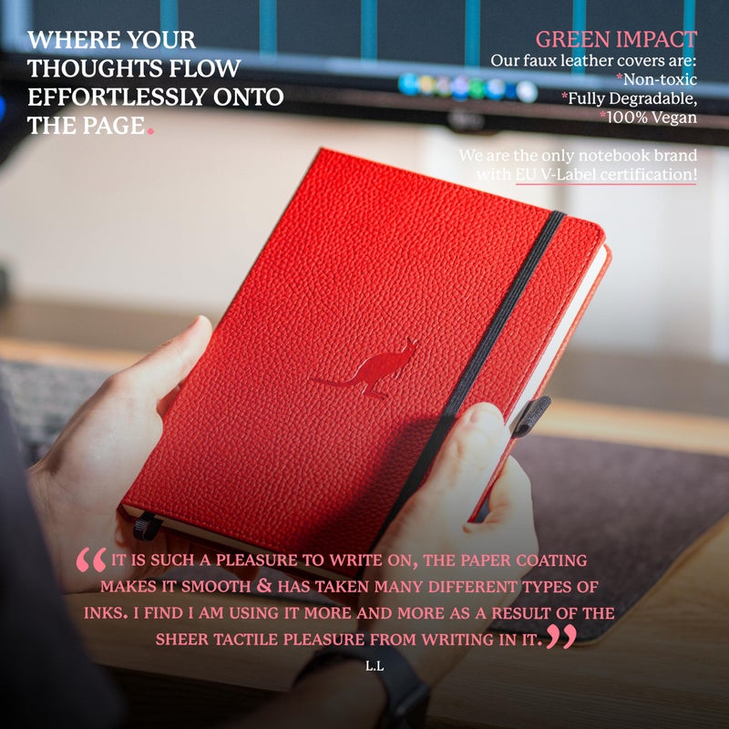 Dingbats* Notebooks Dingbats* Wildlife Plain Journal Notebook A5 - Vegan Leather Hardcover - Ideal for Work, Travel, Writing - with Pocket, Elastic Closure & Bookmark - Image 4